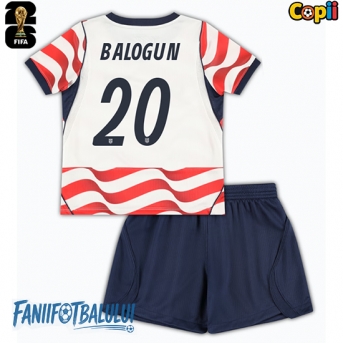 Statele Unite Folarin Balogun #20 Echipament de Fotbal Replică Mondial 2026 Copii Acasa (+ Șorturi)